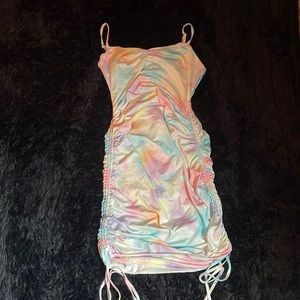 Tie dye adjustable length drawstring size medium dress
